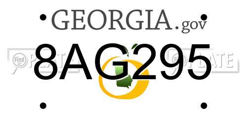 8AG295 Georgia License Plate