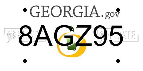 8AGZ95 Georgia License Plate