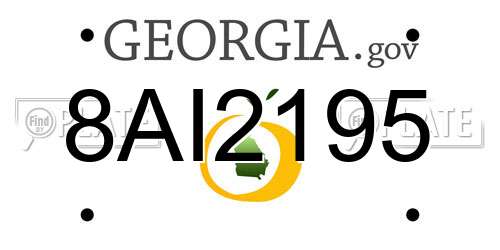 8AI2195 Georgia License Plate