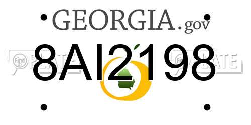 8AI2198 Georgia License Plate