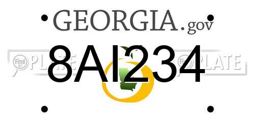 8AI234 Georgia License Plate