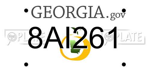 8AI261 Georgia License Plate