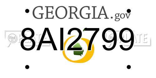 8AI2799 Georgia License Plate