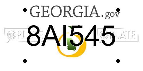 8AI545 Georgia License Plate
