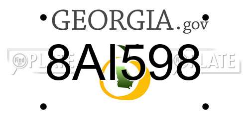 8AI598 Georgia License Plate
