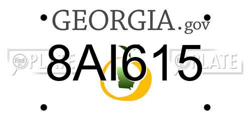 8AI615 Georgia License Plate