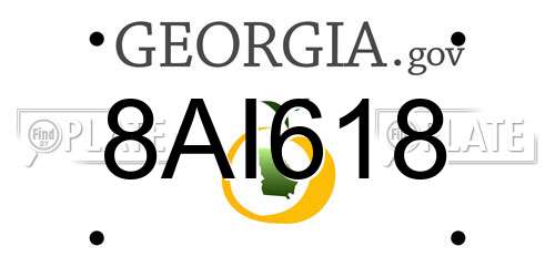 8AI618 Georgia License Plate