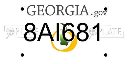 8AI681 Georgia License Plate