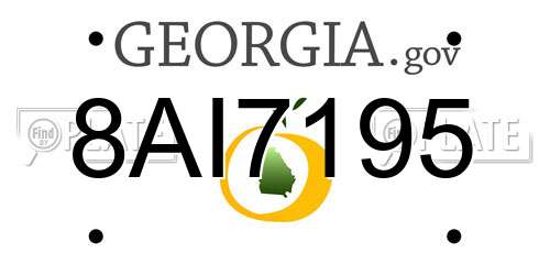 8AI7195 Georgia License Plate