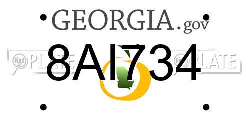 8AI734 Georgia License Plate
