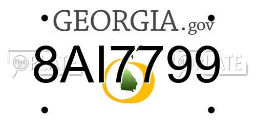 8AI7799 Georgia License Plate
