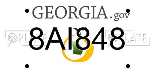 8AI848 Georgia License Plate