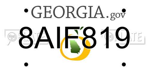 8AIF819 Georgia License Plate