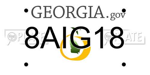 8AIG18 Georgia License Plate