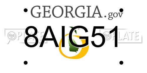 8AIG51 Georgia License Plate