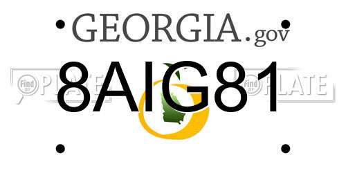 8AIG81 Georgia License Plate