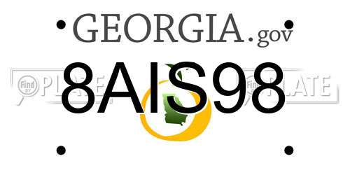 8AIS98 Georgia License Plate
