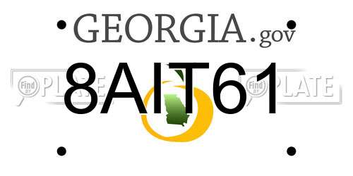 8AIT61 Georgia License Plate