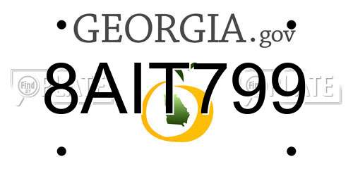 8AIT799 Georgia License Plate