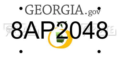 8AP2048 Georgia License Plate