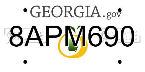 8APM690 Georgia License Plate