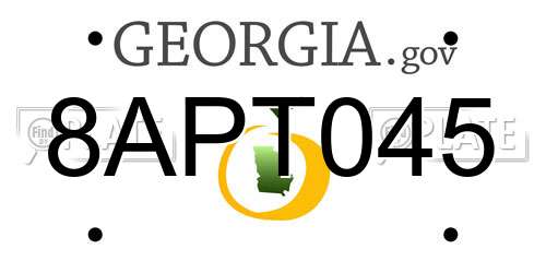 8APT045 Georgia License Plate