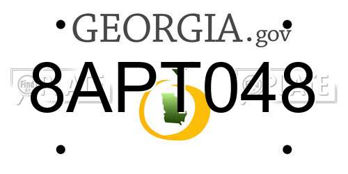 8APT048 Georgia License Plate