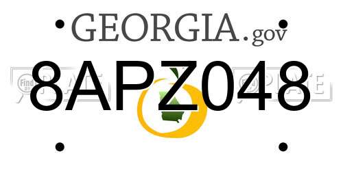 8APZ048 Georgia License Plate