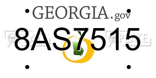 8AS7515 Georgia License Plate