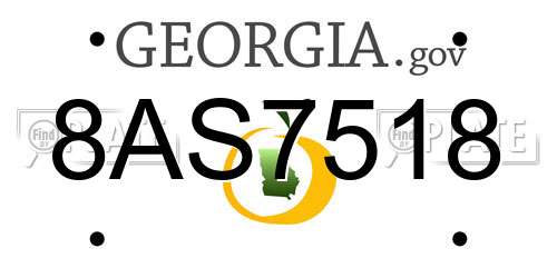 8AS7518 Georgia License Plate