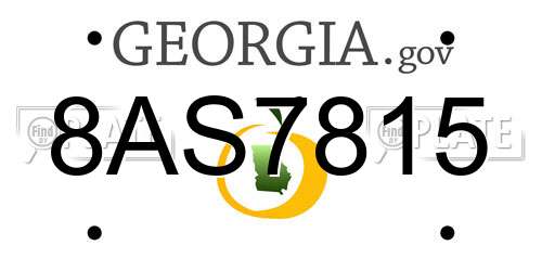 8AS7815 Georgia License Plate