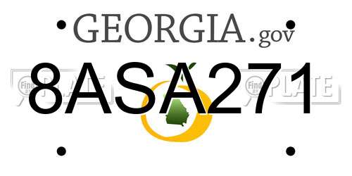 8ASA271 Georgia License Plate