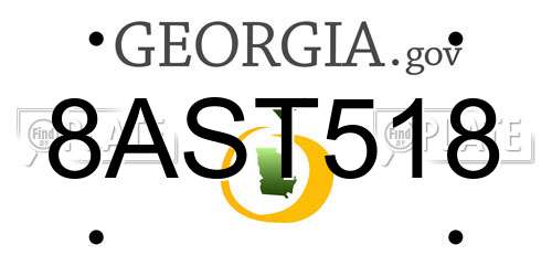 8AST518 Georgia License Plate