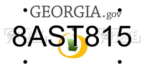 8AST815 Georgia License Plate