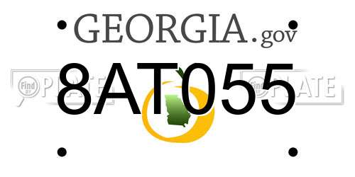 8AT055 Georgia License Plate