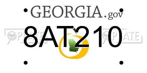 8AT210 Georgia License Plate