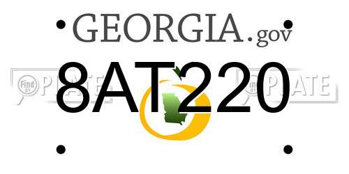 8AT220 Georgia License Plate