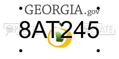 8AT245 Georgia License Plate