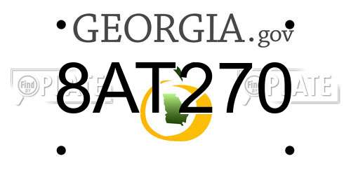 8AT270 Georgia License Plate