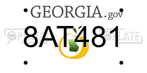 8AT481 Georgia License Plate