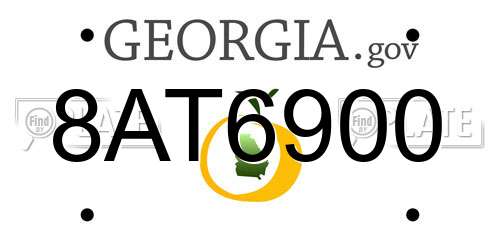 8AT6900 Georgia License Plate