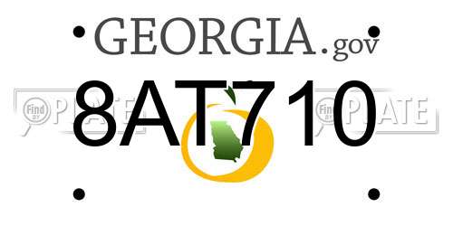 8AT710 Georgia License Plate