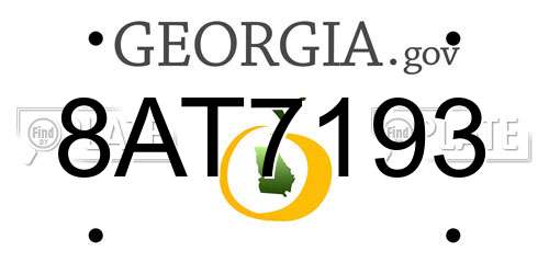 8AT7193 Georgia License Plate