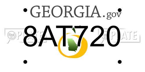 8AT720 Georgia License Plate