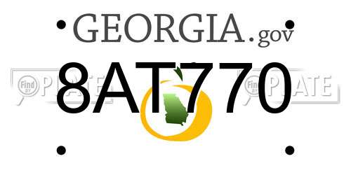 8AT770 Georgia License Plate