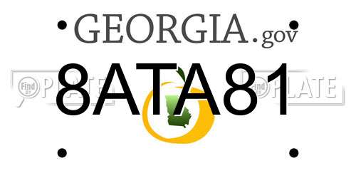 8ATA81 Georgia License Plate