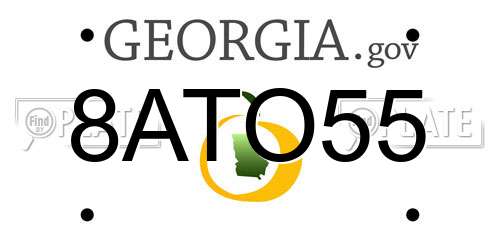 8ATO55 Georgia License Plate