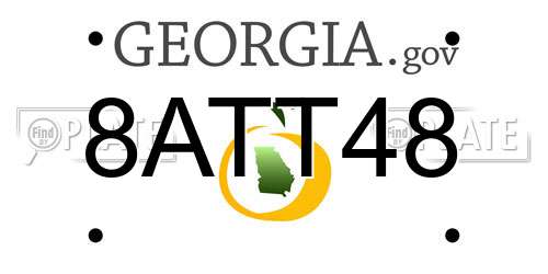 8ATT48 Georgia License Plate
