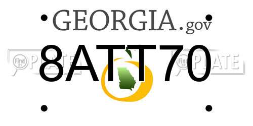 8ATT70 Georgia License Plate