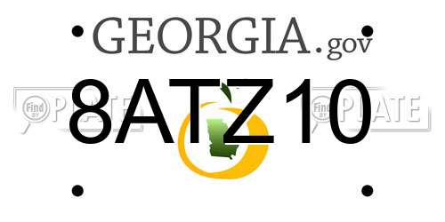 8ATZ10 Georgia License Plate